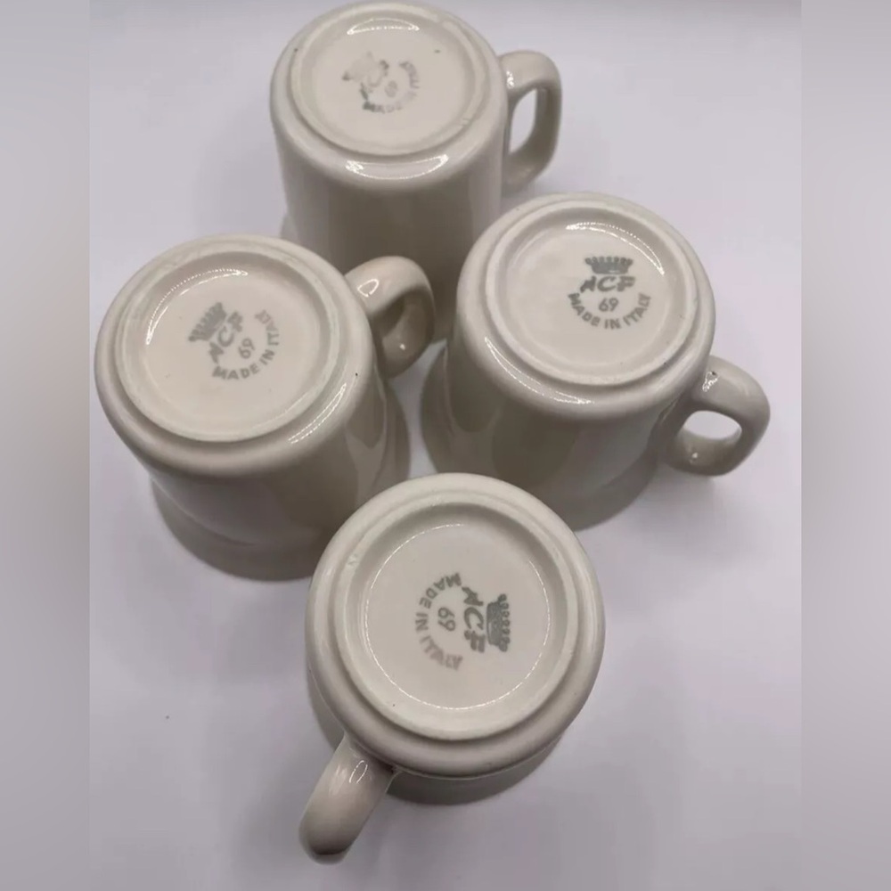 (4) Decaffeinato Made In Italy Heart Espresso Demitasse Coffee Cups White Small - Picture 5 of 7